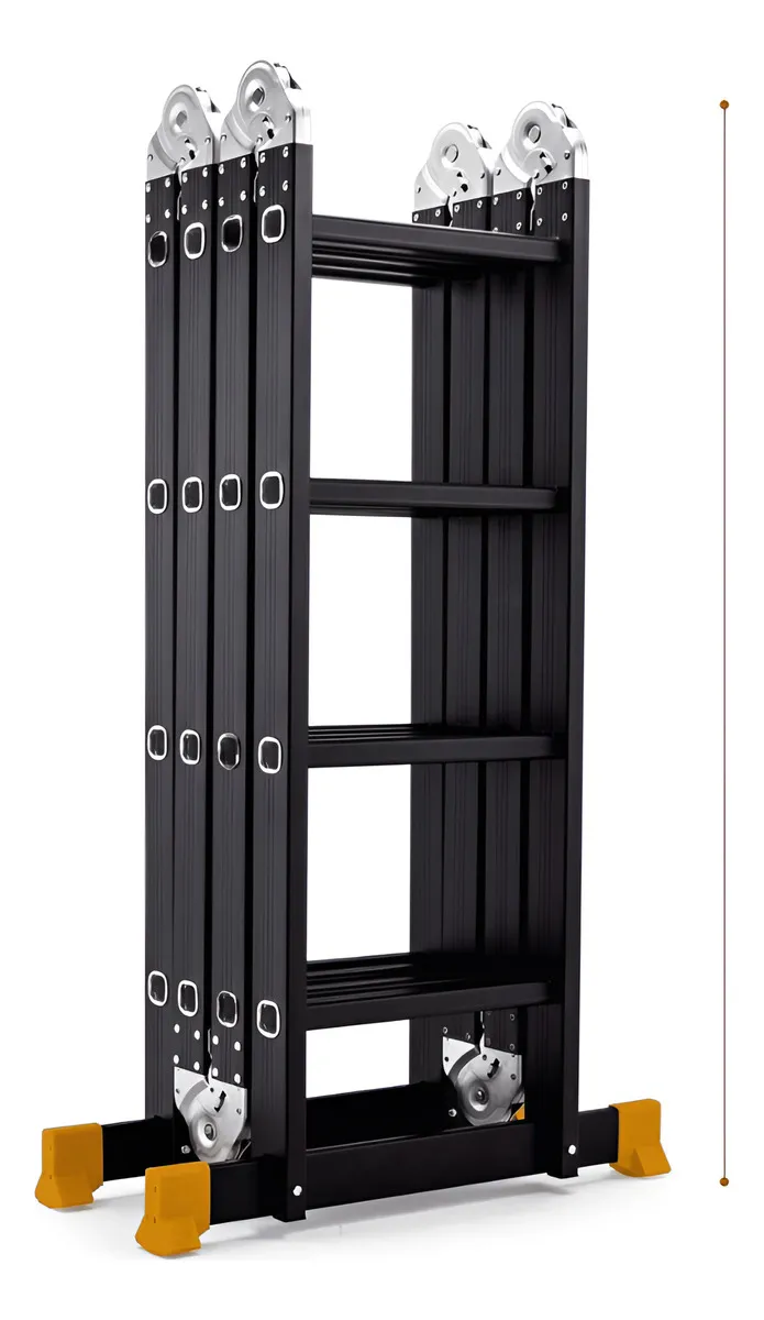 Escada Articulada Alumínio 95cm Dobrável Portátil Segura Preto