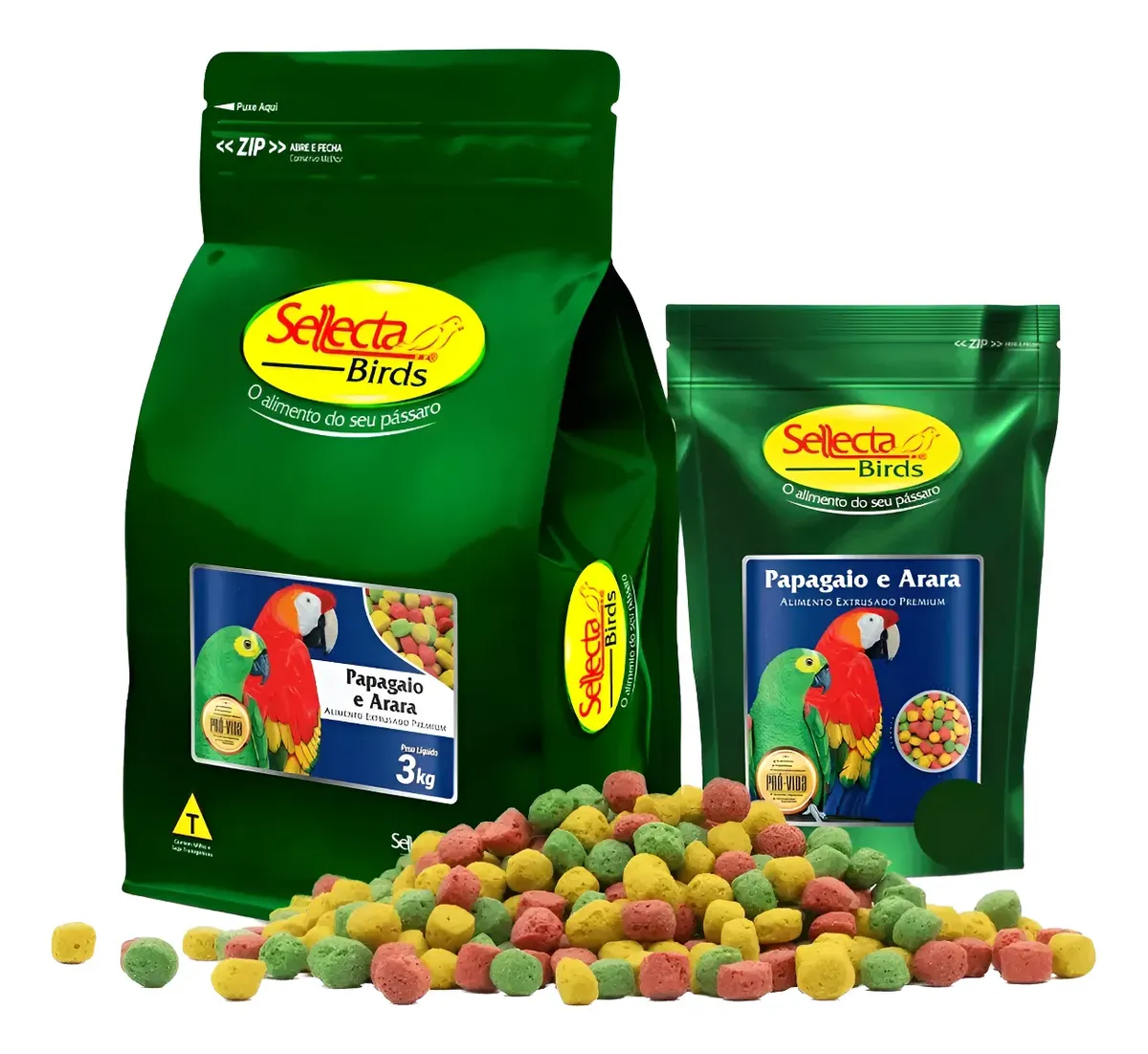 Sellecta Ração Extrusada 3kg Para Papagaio E Arara