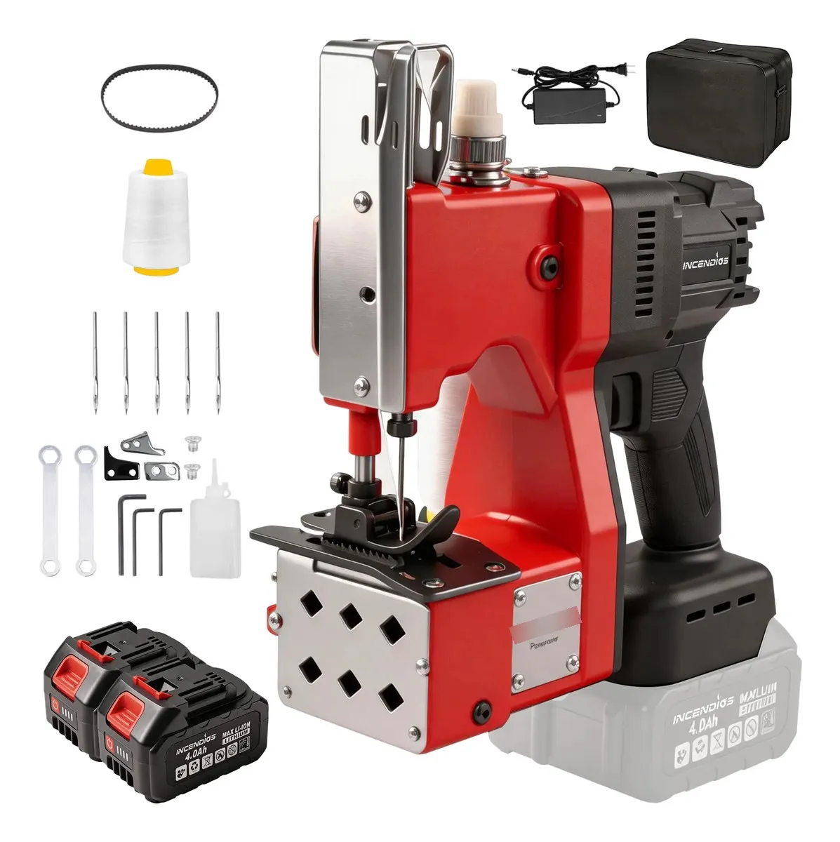 Máquina De Costura Elétrica Sem Fio Incendios Vermelho 127/220v