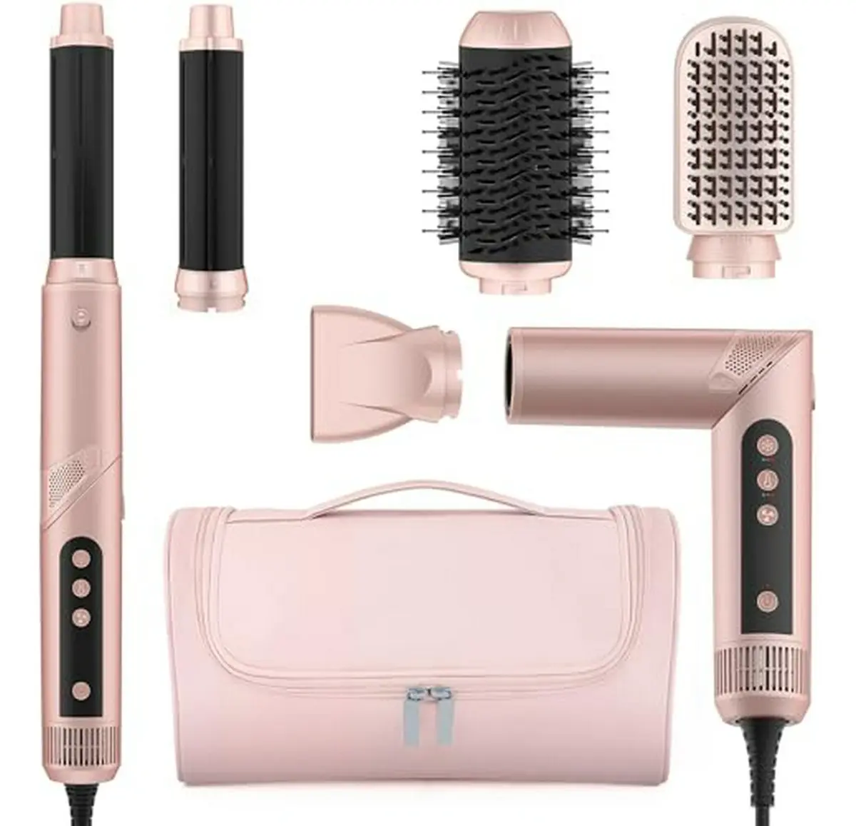 Secador Modelador 5 em 1 MESCOMB FS07 Sem Danos Calor Rose Gold