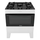 Fogão Itatiaia Electra Glass Plus de 5 Bocas Branco com Mesa de Vidro e Bivolt