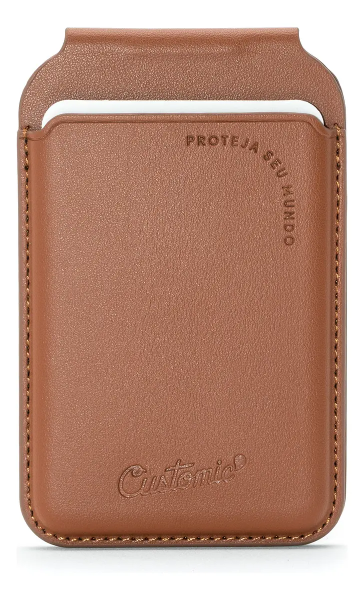 Carteira Customic Magsafe Allure Stand Com Suporte Universal Cor Brown