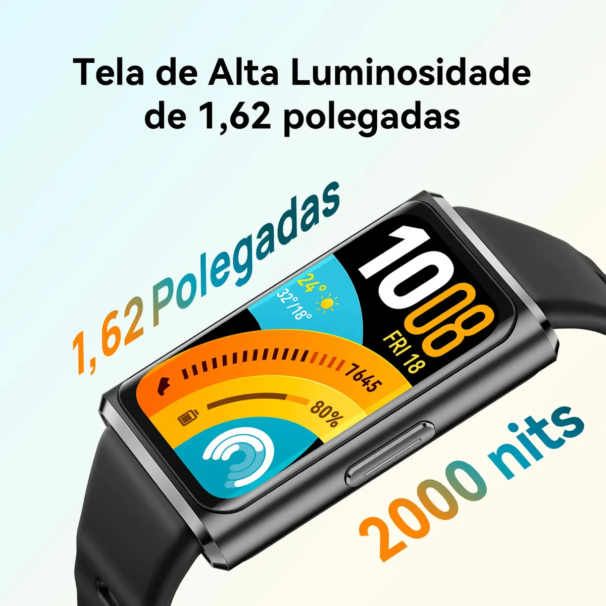 Smartwatch HUAWEI Band 11 Pro Posicionamento GNSS Autônomo Tela 162" AMOLED Bateria com Autonomia de Até 14 Dias Monitoramento Aprimorado do Sono Compatível com iOS e Android Preto
