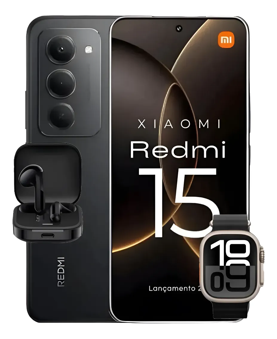 celular Smartwatch + Celular Xiaomi Redmi 15 256 Gb Lançamento +fone