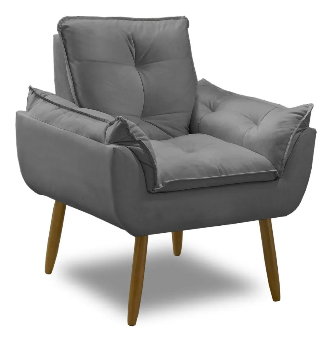 cadeira Poltrona Decorativa Opala Suede Para Sala Arapongas Luxo