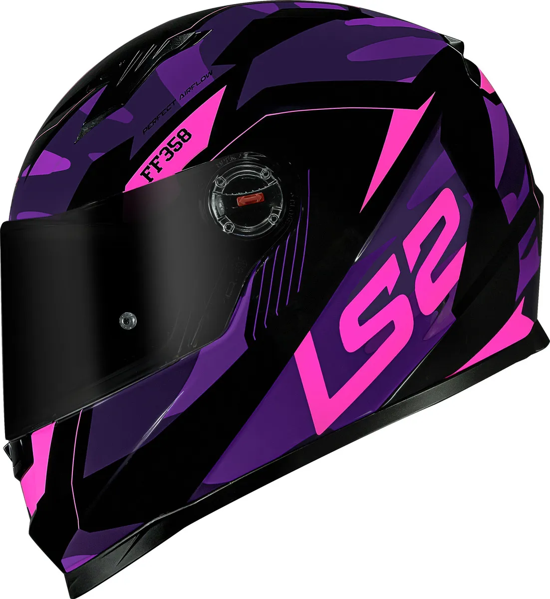 Capacete Integral LS2 FF358 Tank Roxo com Grafismo Camuflado Urbano