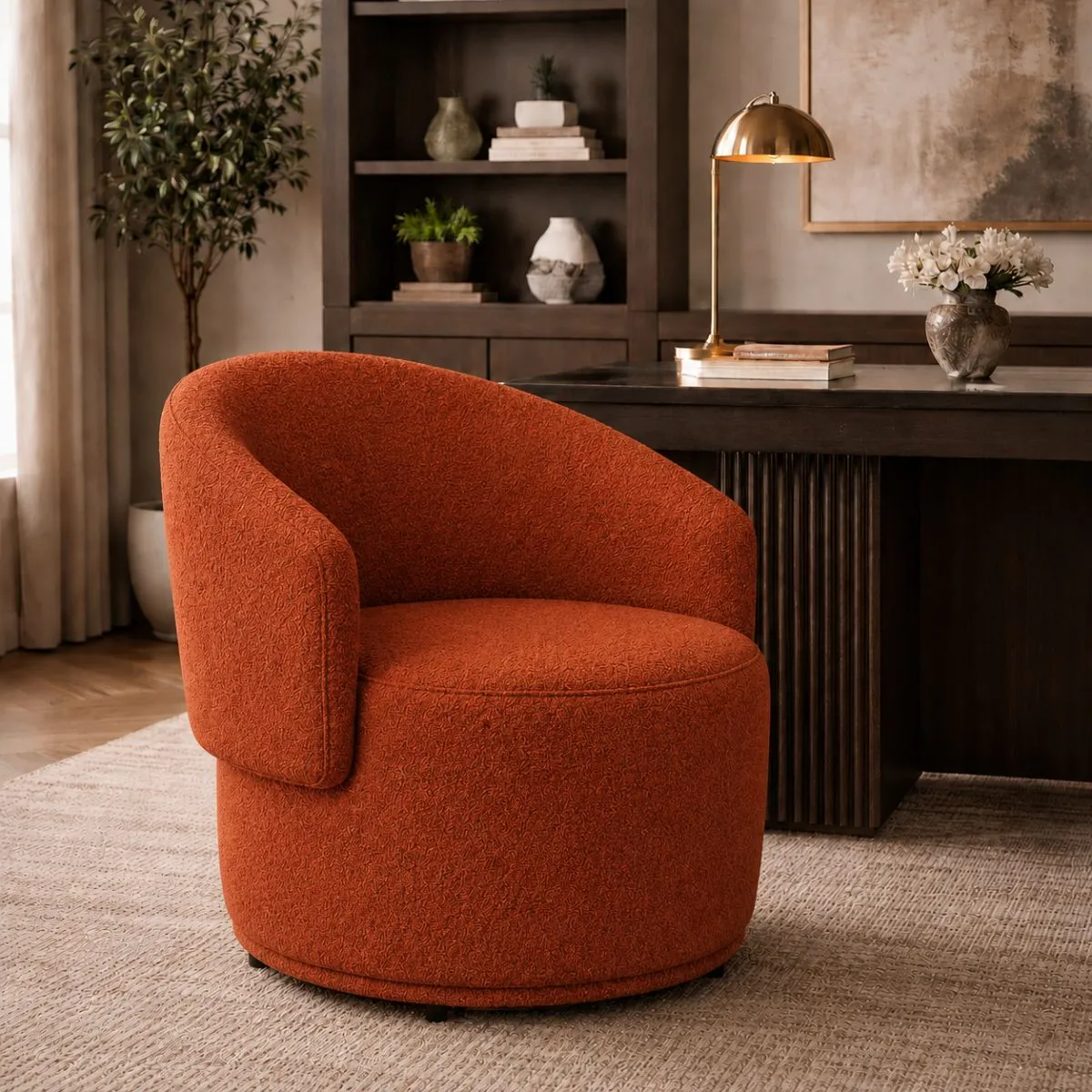 Poltrona Orgânica Beatriz Bouclé Terracota Conforto E Estilo