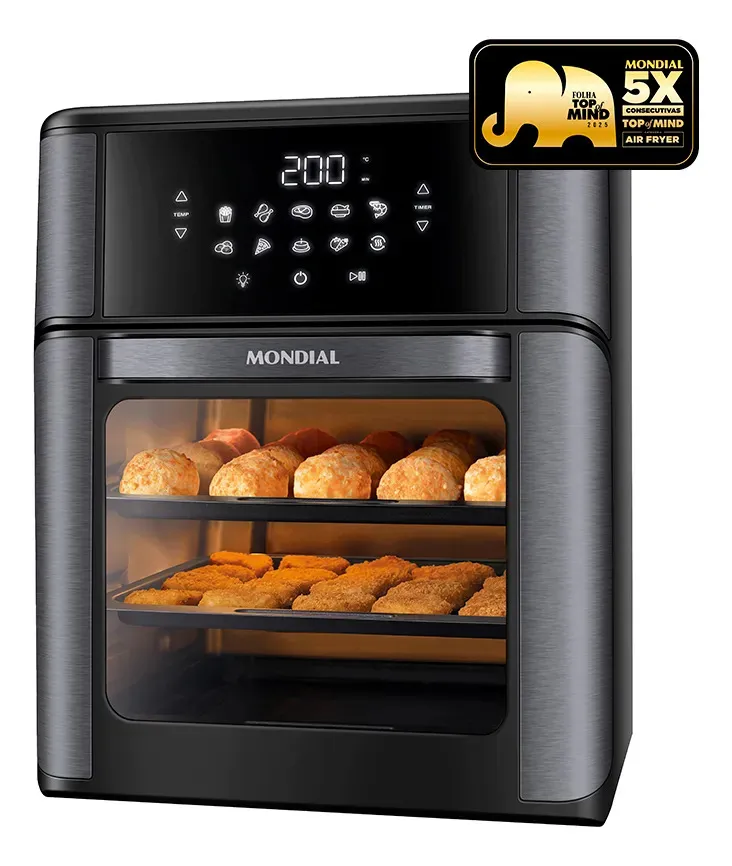 Elétrica Fritadeira AFON-12L-BG Forno Oven 12 Litros Preto Mondial