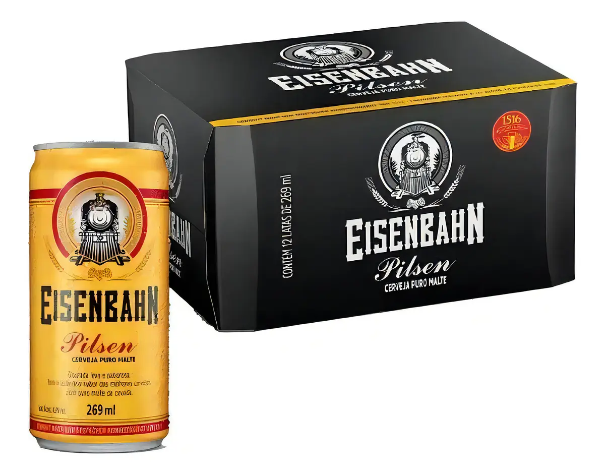 Pack De Cerveja Pilsen Puro Malte Eisenbahn Lata 269ml 12 Un