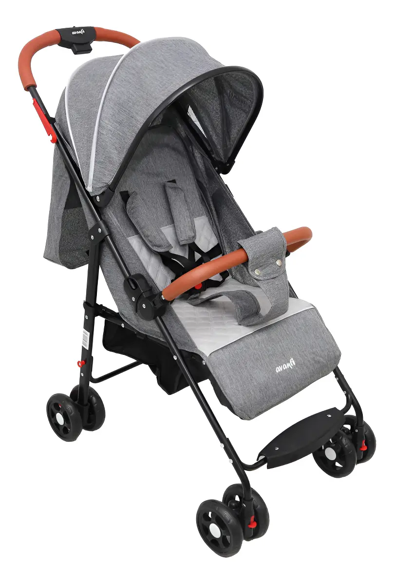 Carrinho De Bebe Compacto Leve Viagem Passeio Avanti Garden Cinza Preto