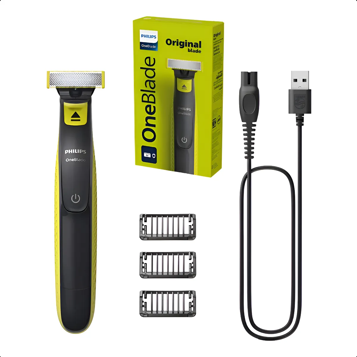 Barbeador Philips Oneblade cor Verde-limão