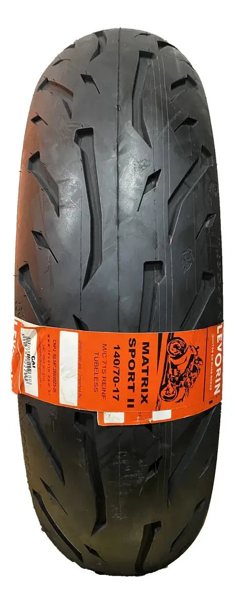 140/70-17 Levorin Matrix Sport 2 Traseiro Twister Cb300, Fazer 250, MT-03, R3, Ninja 300, Z 300, Next 250, Next 300, CB 300 R, CBR 300 R